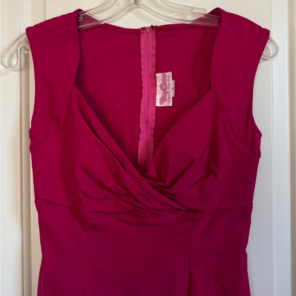 Pinup Couture “Erin” 1950s style Hot Pink Wiggle Dress Size M - Picture 2 of 8